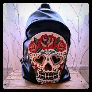 Betsy Johnson Skull leather backpack